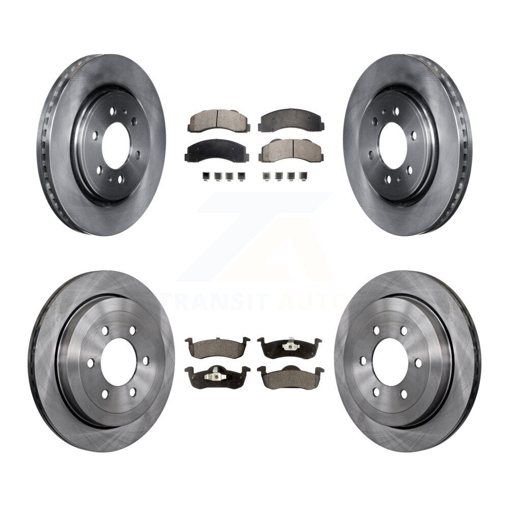 Disc Brake Rotors & Semi-Metallic Pad Front Rear Kit For Ford Expedition Lincoln