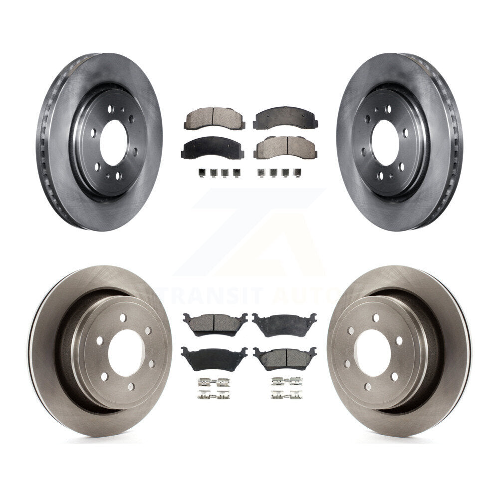 Disc Brake Rotors And Semi-Metallic Pads Front Rear Kit For Ford F-150