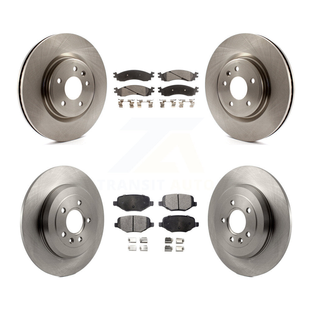 Disc Brake Rotors Semi-Metallic Pad Front Rear Kit For 2010-2012 Ford Taurus SHO