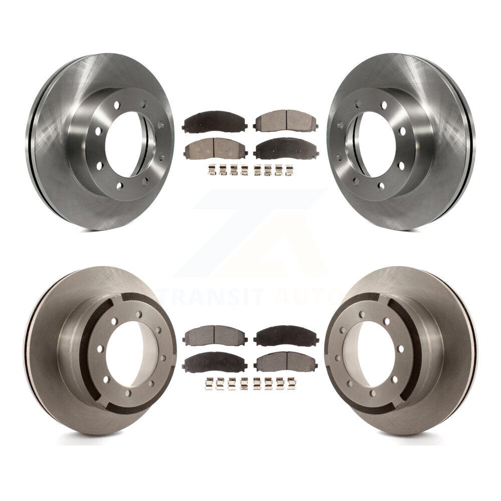 Brake Rotor And Semi-Metallic Pad Front Rear Kit For Ford F-350 Super Duty F-250