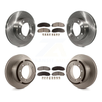 Brake Rotor And Semi-Metallic Pad Front Rear Kit For Ford F-350 Super Duty F-250