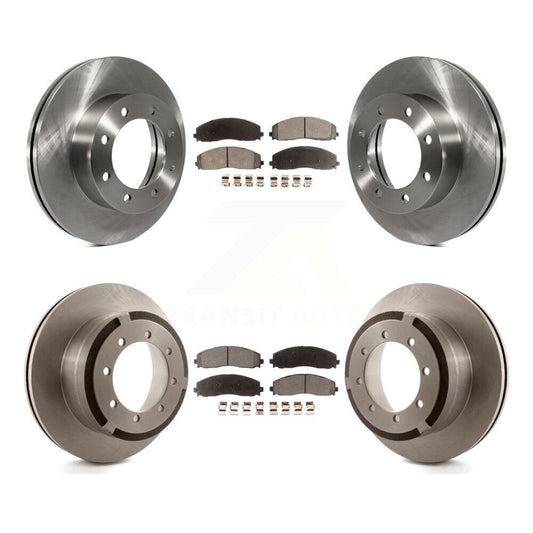 Brake Rotor And Semi-Metallic Pad Front Rear Kit For Ford F-350 Super Duty F-250