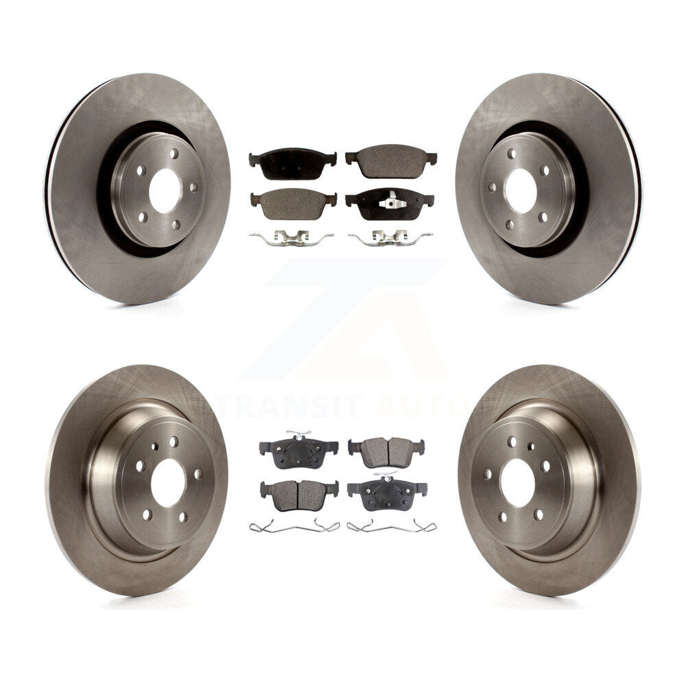 Disc Brake Rotors And Semi-Metallic Pads Front Rear Kit For Lincoln MKC