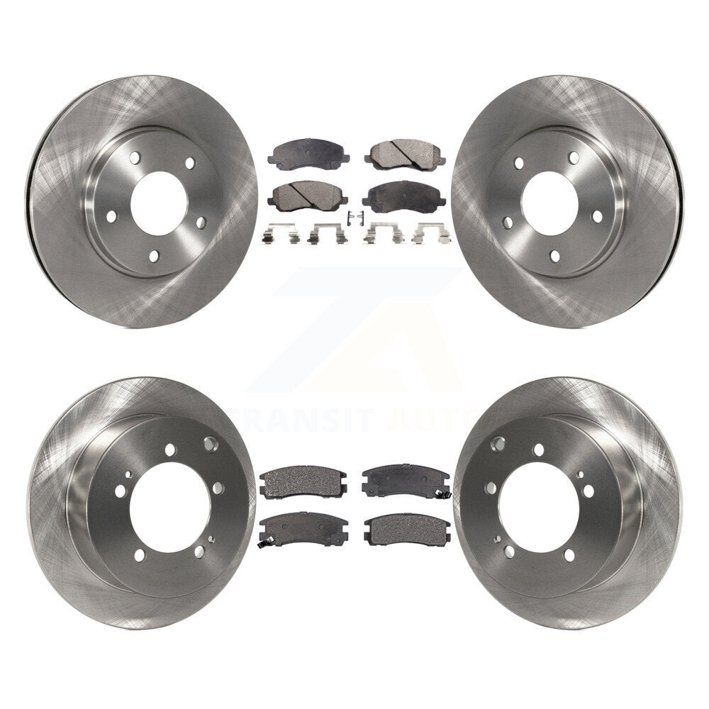 Brake Rotor And Semi-Metallic Pad Front Rear Kit For Chrysler Sebring Mitsubishi