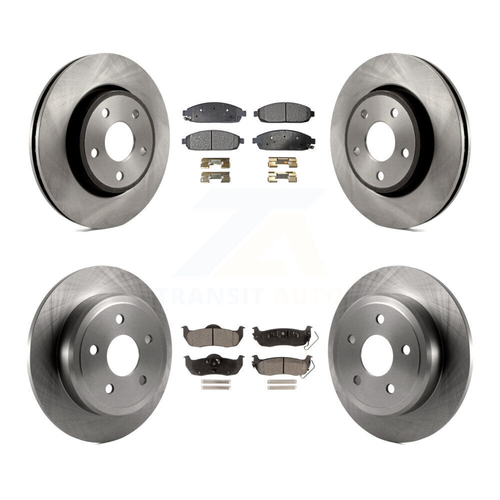 Brake Rotor & Semi-Metallic Pad Front Rear Kit For Jeep Grand Cherokee Commander