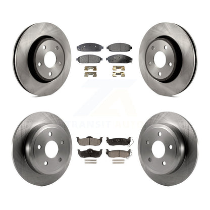 Brake Rotor & Semi-Metallic Pad Front Rear Kit For Jeep Grand Cherokee Commander