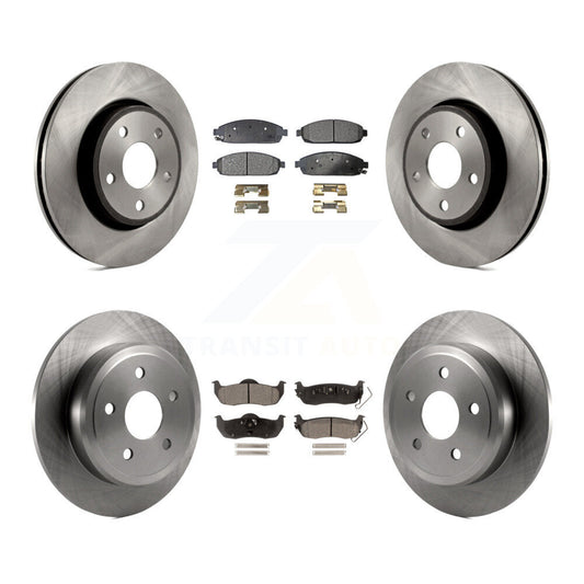 Brake Rotor & Semi-Metallic Pad Front Rear Kit For Jeep Grand Cherokee Commander