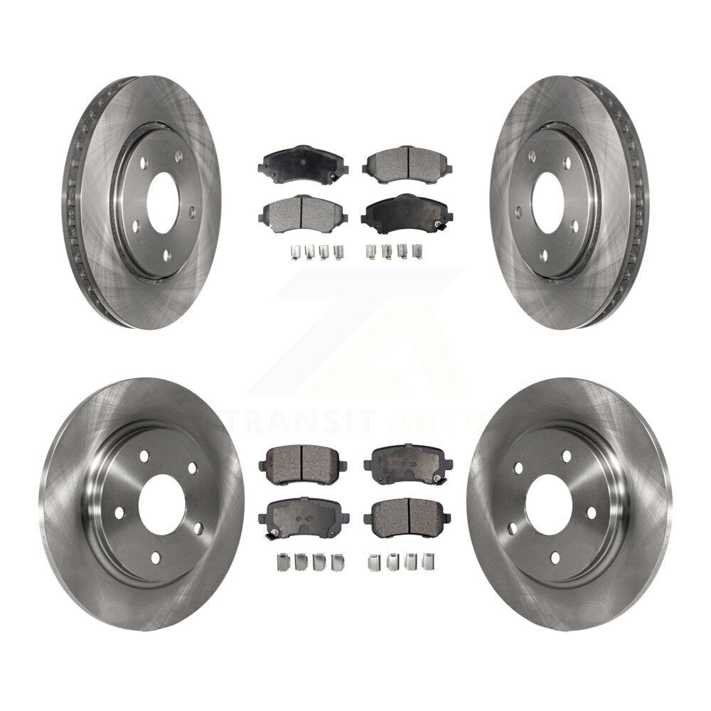 Brake Rotor & Semi-Metallic Pad Front Rear Kit For Dodge Grand Caravan Journey