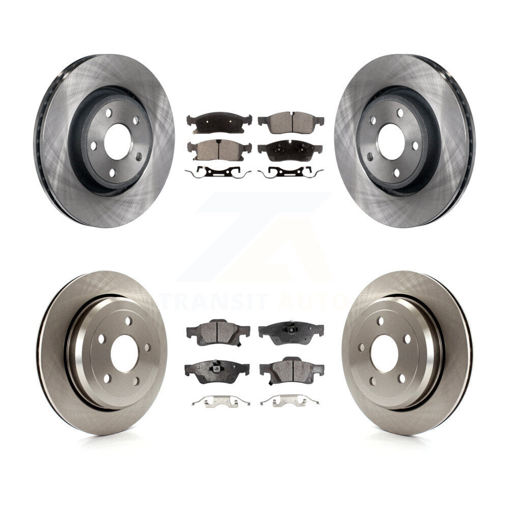 Brake Rotor And Semi-Metallic Pad Front Rear Kit For Dodge Durango Jeep Grand WK