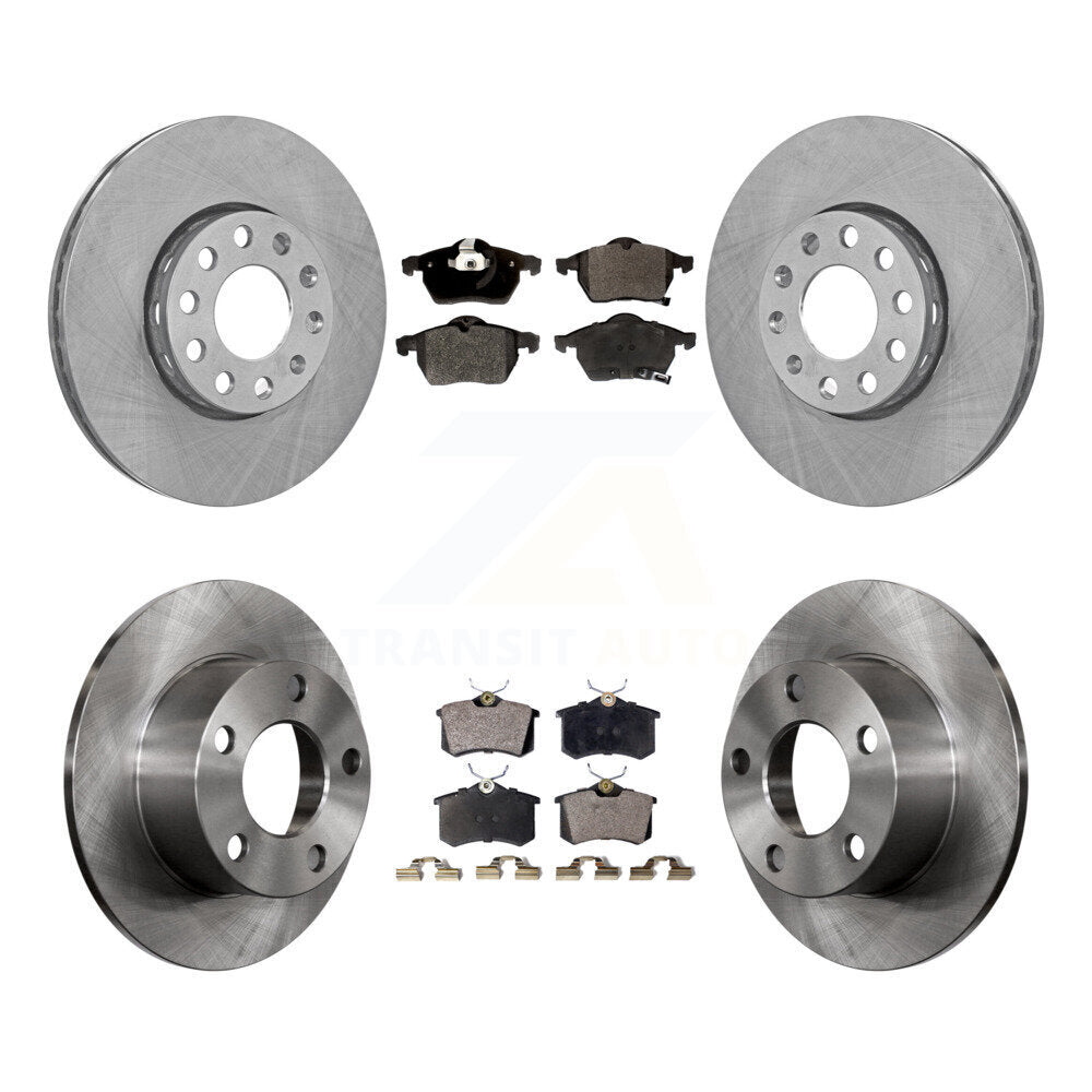 Disc Brake Rotor Semi-Metallic Pad Front Rear Kit For 1999 Volkswagen Passat FWD