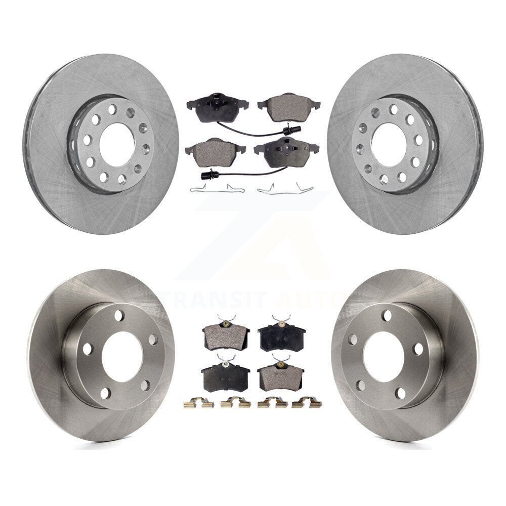 Disc Brake Rotors Semi-Metallic Pad Front Rear Kit For Volkswagen Passat Audi A4