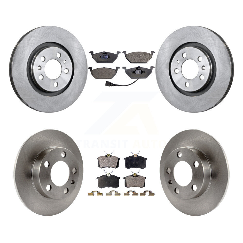 Disc Brake Rotor Semi-Metallic Pad Front Rear Kit For Volkswagen Jetta Golf City