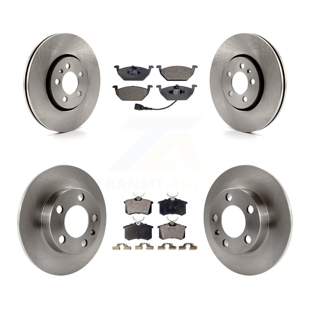 Brake Rotors Semi-Metallic Pad Front Rear Kit For 2000-2001 Volkswagen Golf 2.0L