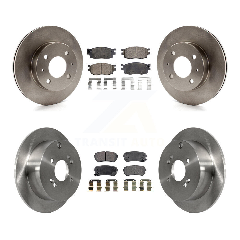 Brake Rotor & Semi-Metallic Pad Front Rear Kit For 2006 Hyundai Accent Hatchback