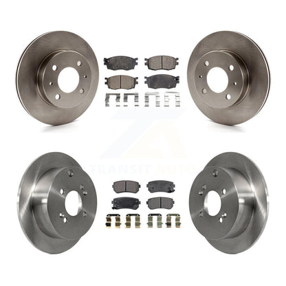 Brake Rotor & Semi-Metallic Pad Front Rear Kit For 2006 Hyundai Accent Hatchback