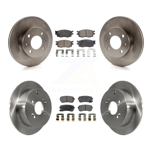 Brake Rotor & Semi-Metallic Pad Front Rear Kit For 2006 Hyundai Accent Hatchback