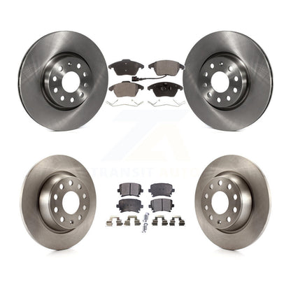 Brake Rotor & Semi-Metallic Pad Front Rear Kit For Volkswagen CC GTI Passat Audi