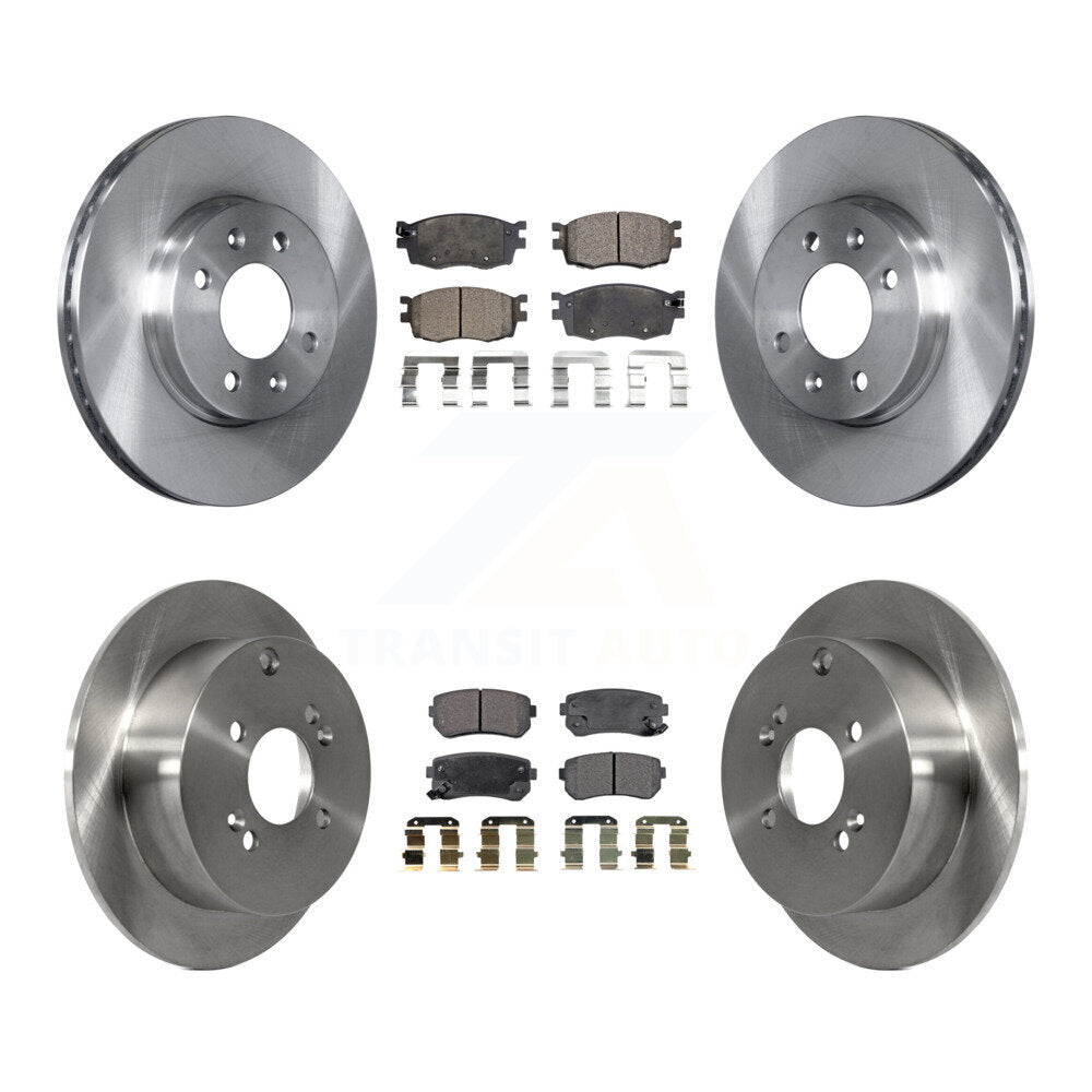 Brake Rotor And Semi-Metallic Pad Front Rear Kit For Hyundai Accent Kia Rio5 Rio
