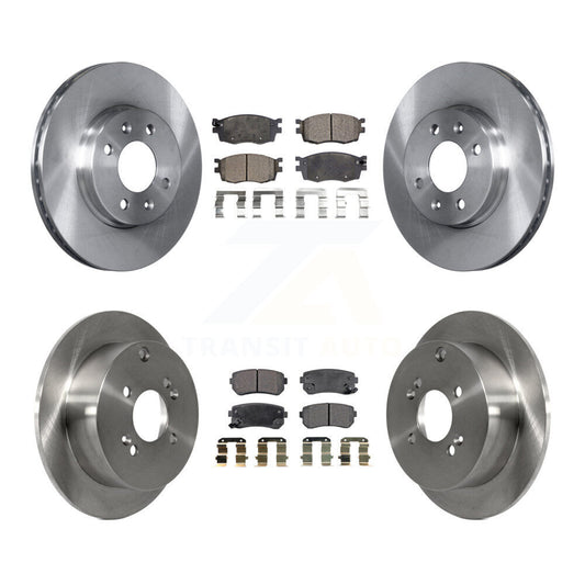 Brake Rotor And Semi-Metallic Pad Front Rear Kit For Hyundai Accent Kia Rio5 Rio