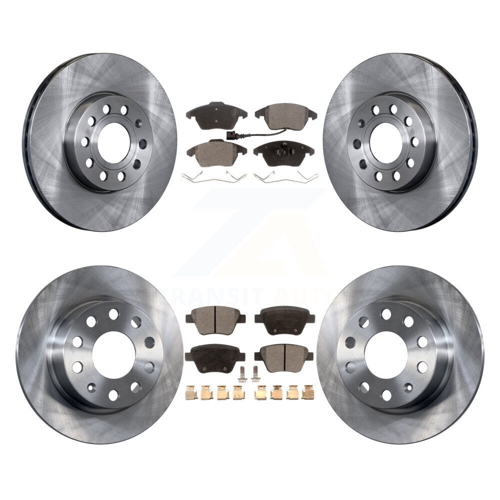 Brake Rotor And Semi-Metallic Pad Front Rear Kit For 2013 Volkswagen Beetle 2.5L