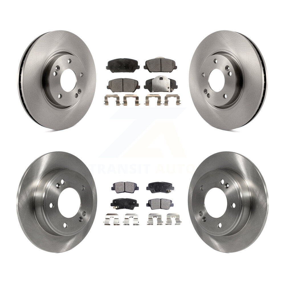 Disc Brake Rotors And Semi-Metallic Pad Front Rear Kit For Kia Forte Forte5 Koup