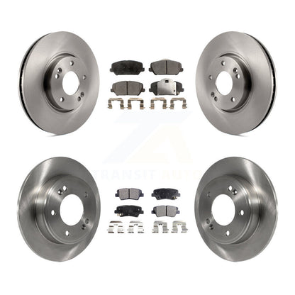 Disc Brake Rotors And Semi-Metallic Pad Front Rear Kit For Kia Forte Forte5 Koup