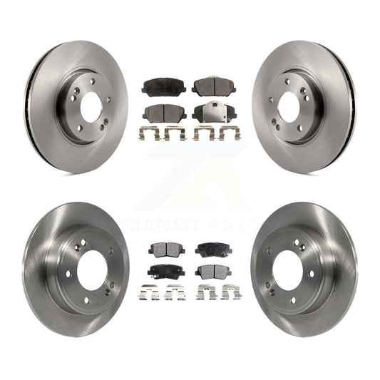 Disc Brake Rotors And Semi-Metallic Pad Front Rear Kit For Kia Forte Forte5 Koup