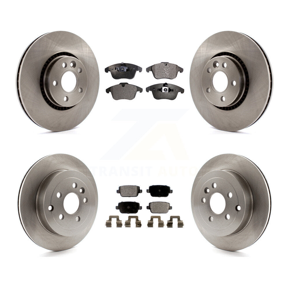 Disc Brake Rotor & Semi-Metallic Pad Front Rear Kit For 2008-2011 Land Rover LR2