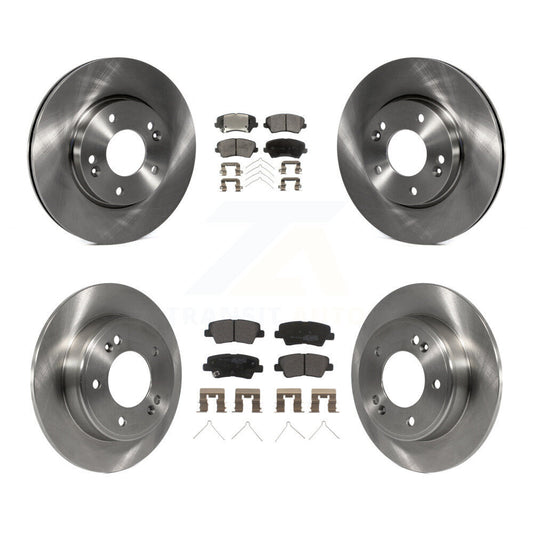 Brake Rotor And Semi-Metallic Pad Front Rear Kit For Hyundai Veloster Elantra GT