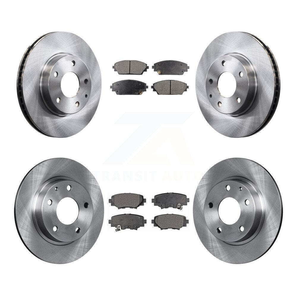 Disc Brake Rotors And Semi-Metallic Pads Front Rear Kit For Mazda 3 Sport