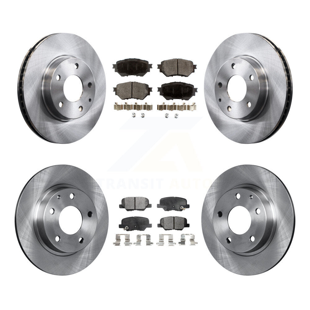 Disc Brake Rotors And Semi-Metallic Pads Front Rear Kit For Mazda 3 Sport