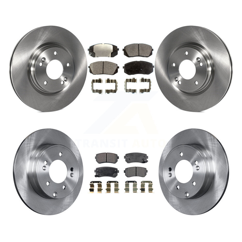Brake Rotors Semi-Metallic Pad Front Rear Kit For 2015 Hyundai Sonata GAS engine