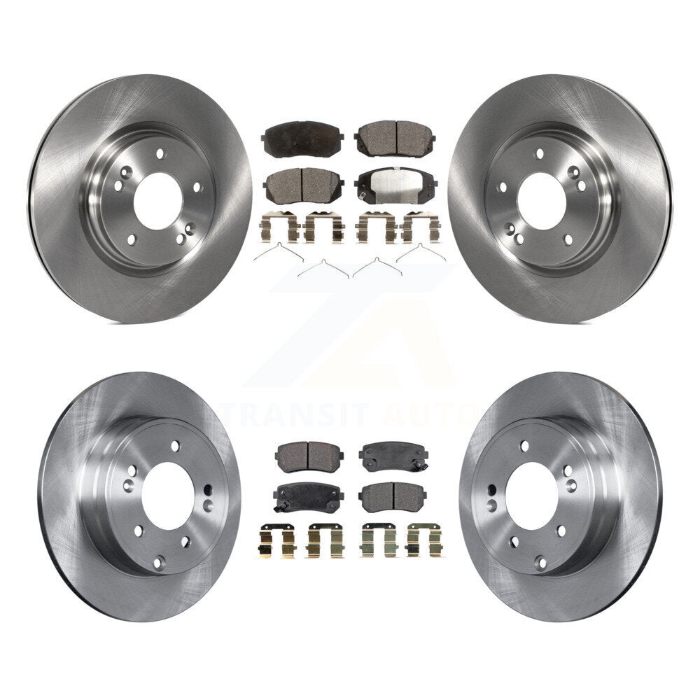 Brake Rotors Semi-Metallic Pad Front Rear Kit For 2016 Hyundai Sonata GAS engine