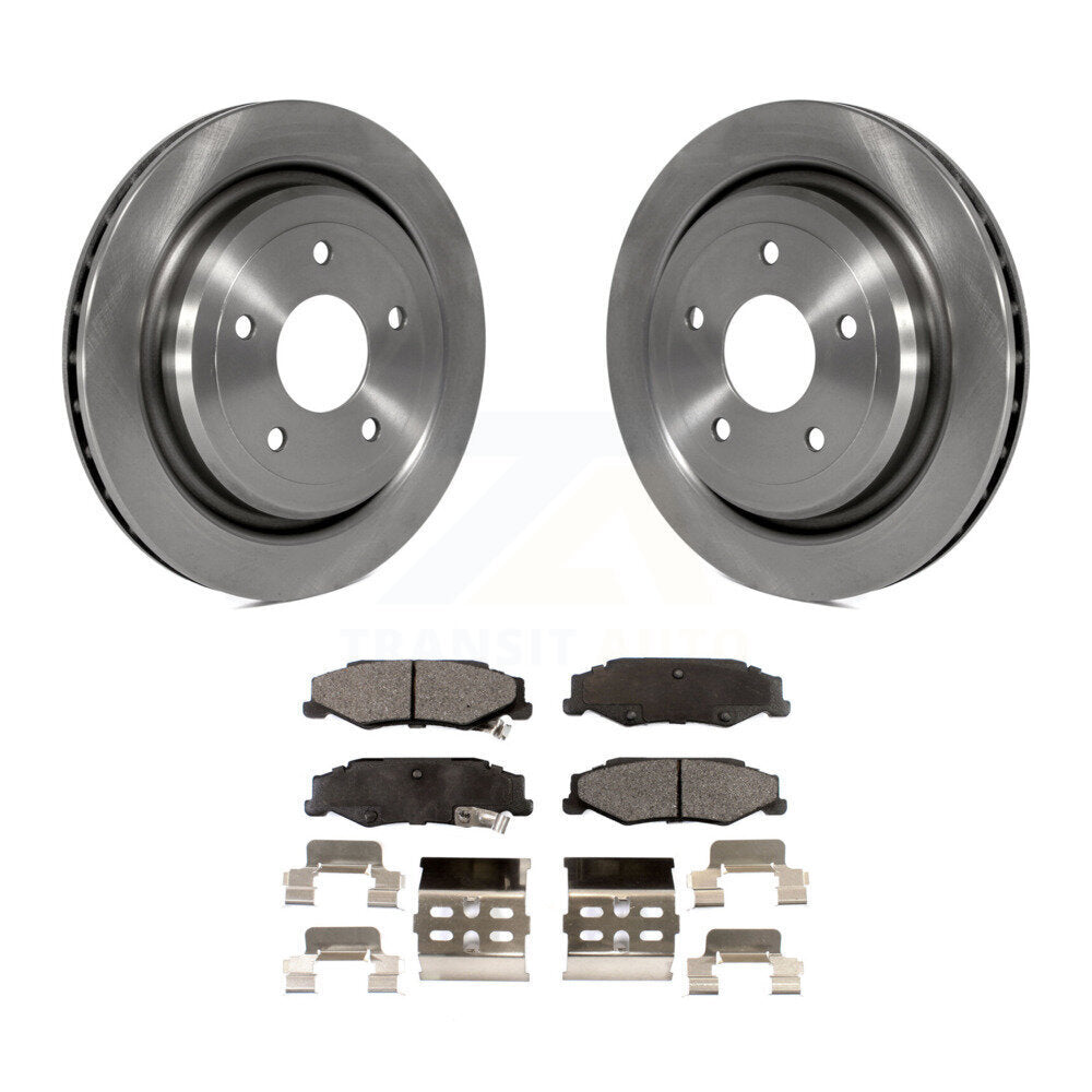 Disc Brake Rotors Semi-Metallic Pad Rear Kit For Chevrolet Corvette Cadillac XLR