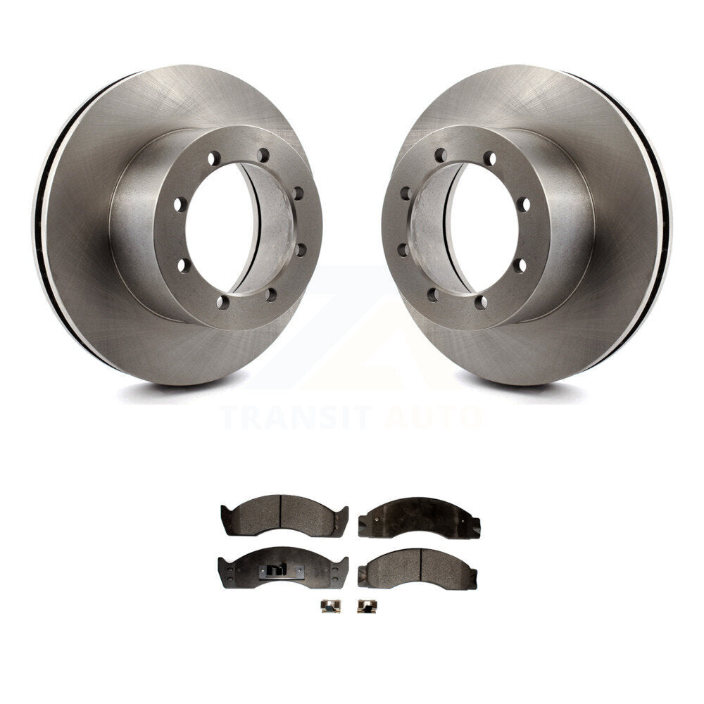 Disc Brake Rotors Semi-Metallic Pad Rear Kit For Ford E-450 Econoline Super Duty