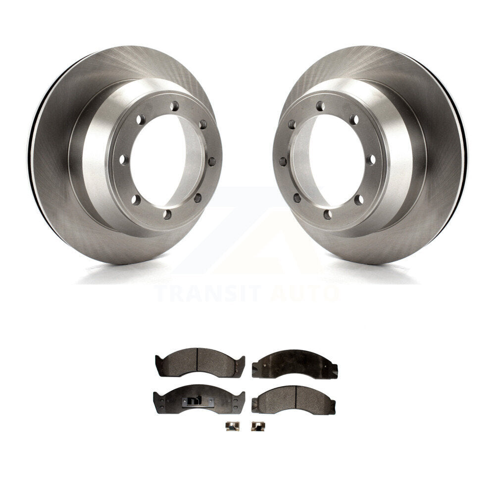 Disc Brake Rotors Semi-Metallic Pad Rear Kit For Ford E-450 Econoline Super Duty