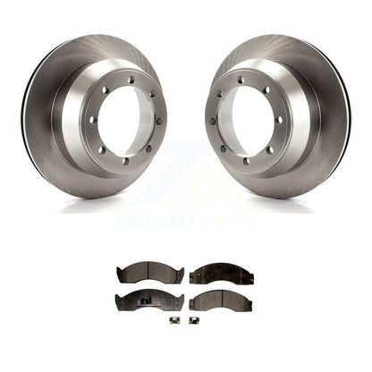 Disc Brake Rotors Semi-Metallic Pad Rear Kit For Ford E-450 Econoline Super Duty