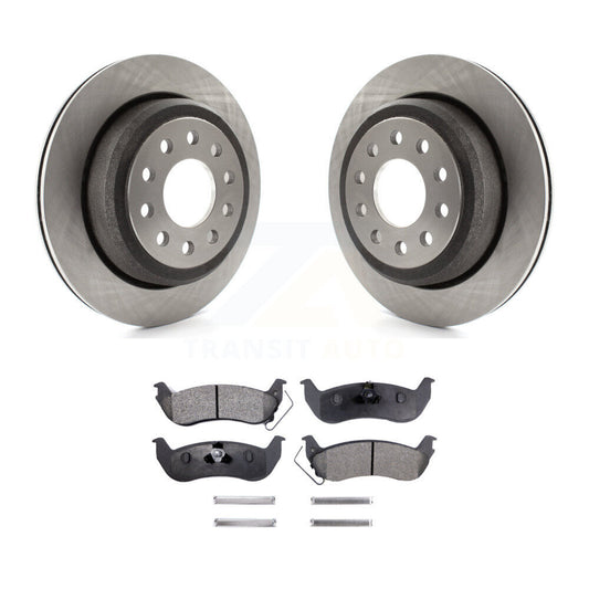Disc Brake Rotor Semi-Metallic Pad Rear Kit For 2003-2011 Lincoln Town Car Sedan