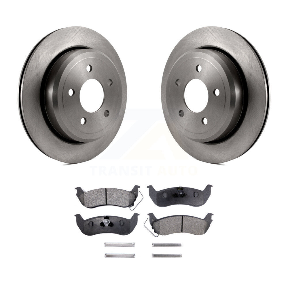 Brake Rotor And Semi-Metallic Pad Rear Kit For Ford Crown Victoria Mercury Grand