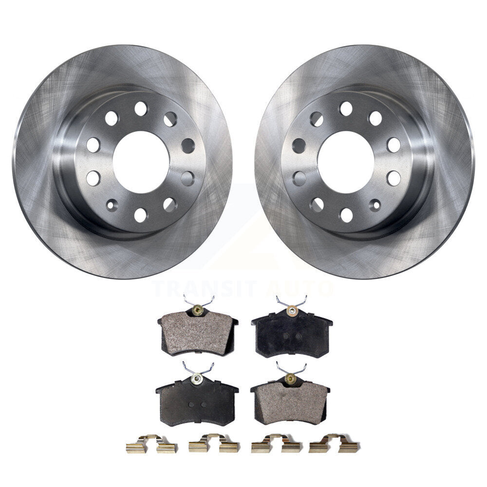 Brake Rotors Semi-Metallic Pad Rear Kit For Volkswagen Jetta Beetle Golf Audi A3