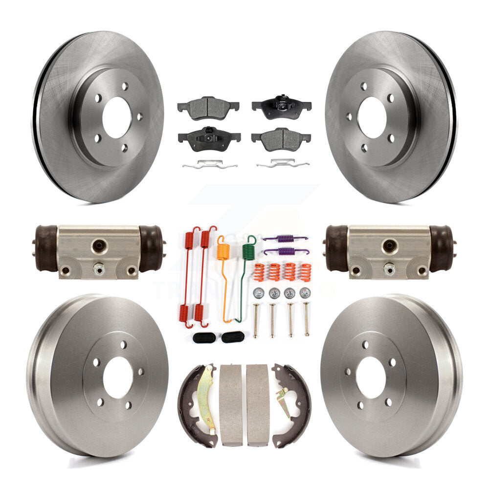 Brake Rotors Semi-Metallic Pad & Drum Front Rear Kit (9Pc) For Ford Escape Mazda