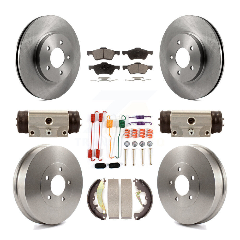 Brake Rotors Semi-Metallic Pad Drum Front Rear Kit (9Pc) For Ford Escape Mercury