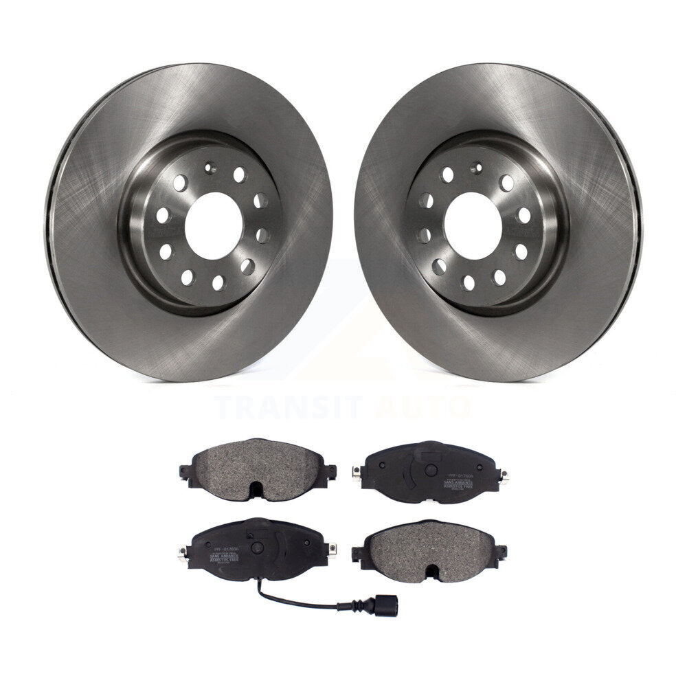 Brake Rotor Semi-Metallic Pad Front Kit For Volkswagen Golf Taos SportWagen Audi