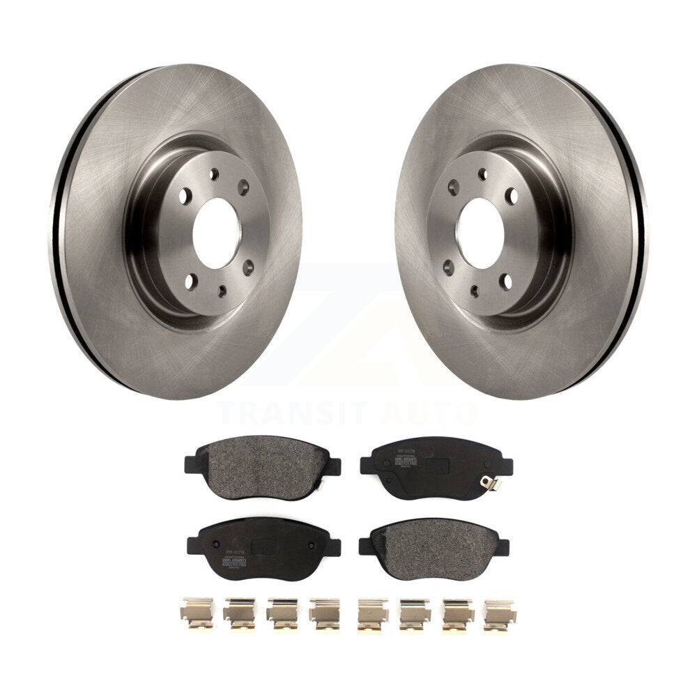 Disc Brake Rotors And Semi-Metallic Pads Front Kit For Fiat 500