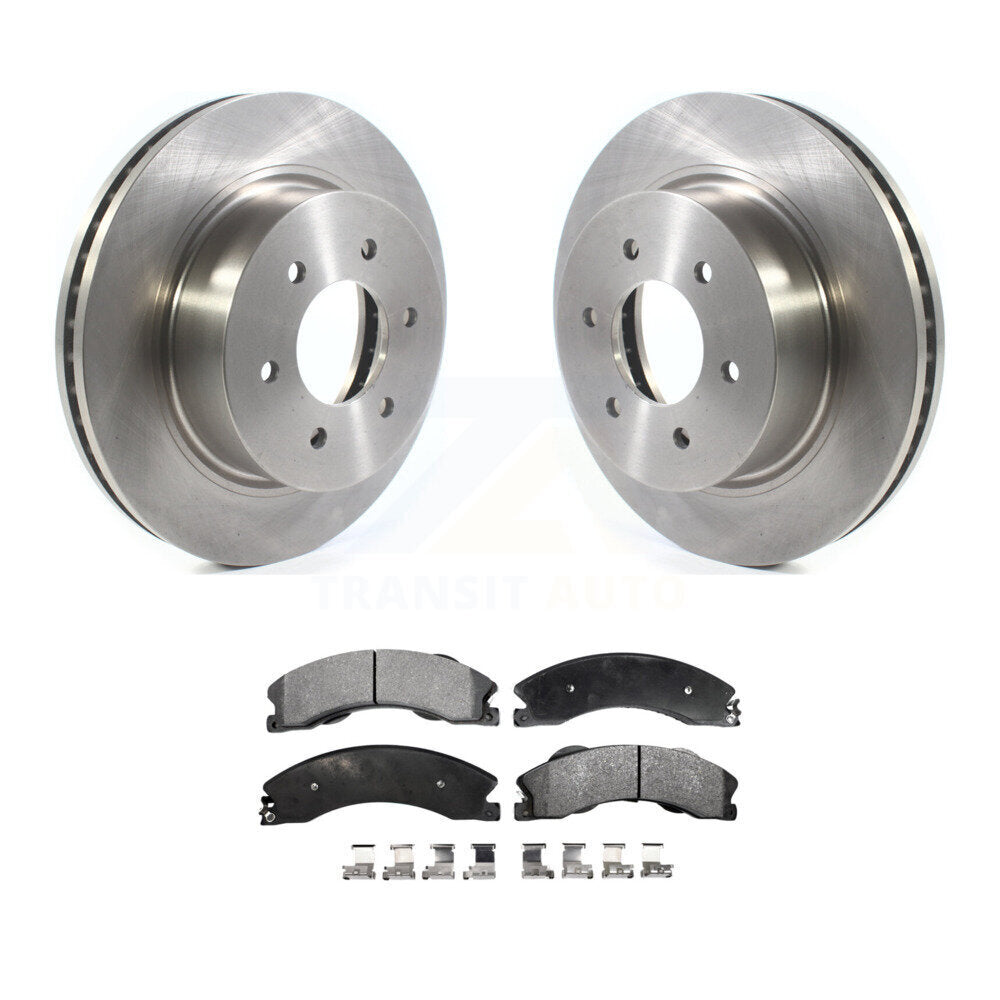 Disc Brake Rotors And Semi-Metallic Pads Front Kit For 2016-2024 Nissan TITAN XD