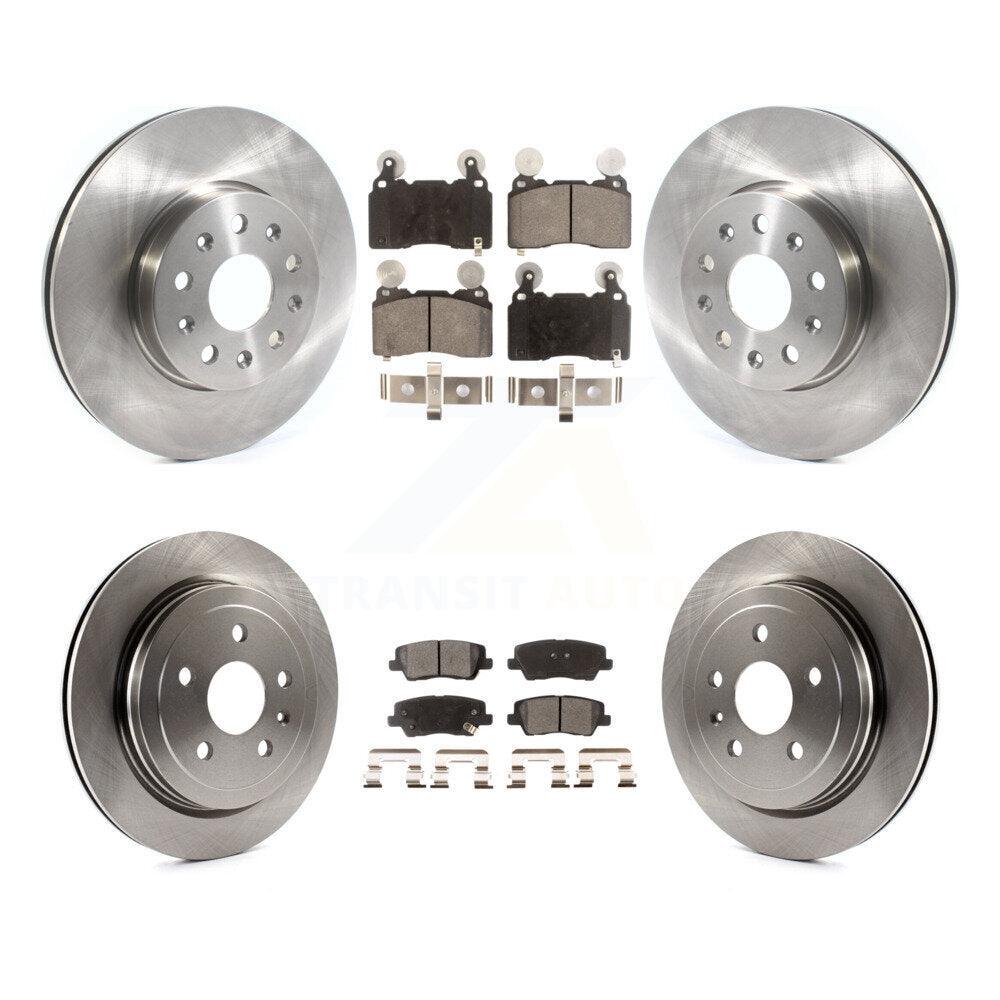 Disc Brake Rotors And Semi-Metallic Pads Front Rear Kit For Cadillac CTS