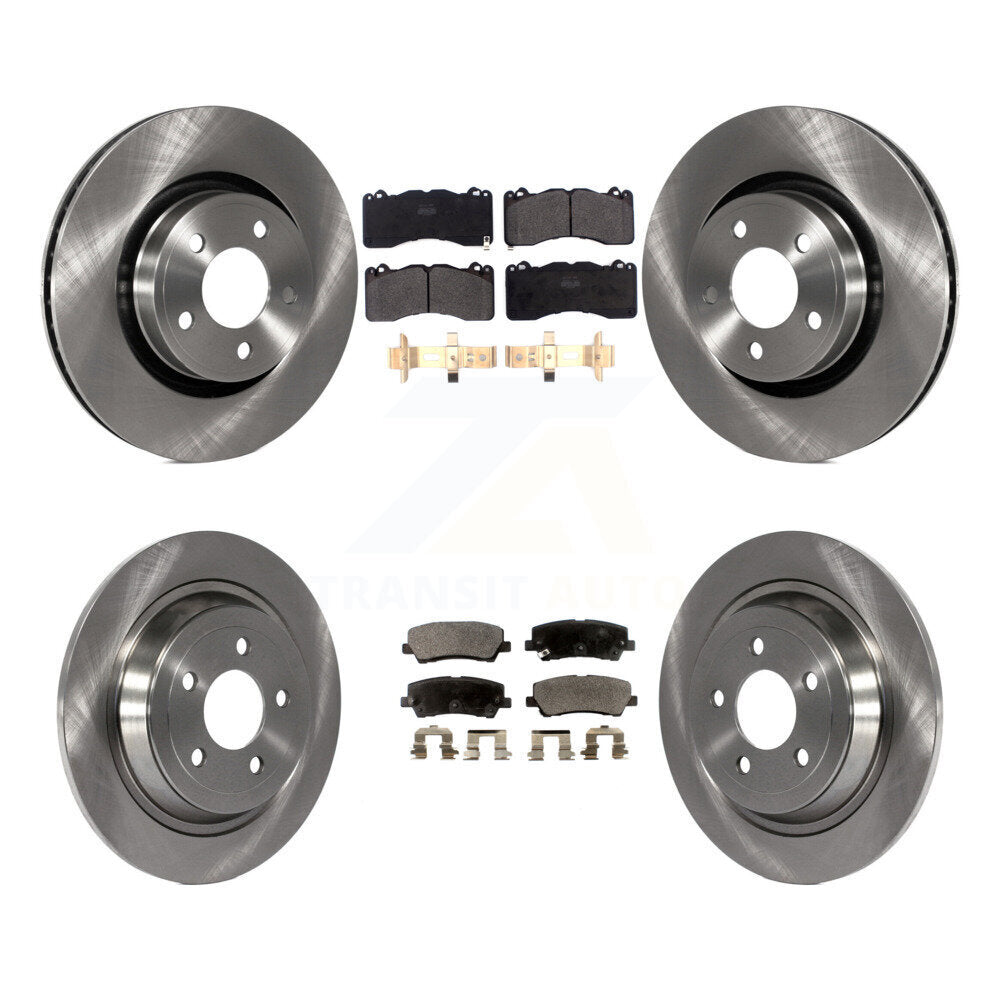 Brake Rotor Semi-Metallic Pad Front Rear Kit For Ford Mustang With Brembo Brakes