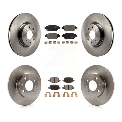 Disc Brake Rotors And Semi-Metallic Pads Front Rear Kit For Fiat 500