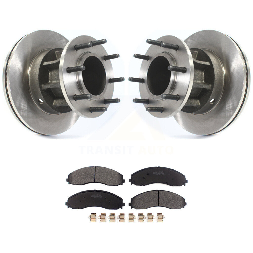 Brake Rotors & Semi-Metallic Pad Front Kit For Ford F-450 Super Duty F-550 4 X 2