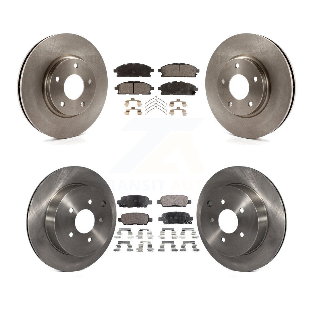 Disc Brake Rotor And Semi-Metallic Pad Front Rear Kit For 2011-2017 Nissan Quest